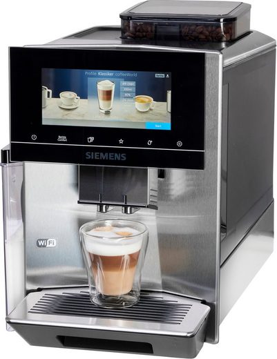 Kaffeevollautomat EQ900 TQ903D43, intuitives 6,8" TFT-Display, Geräuschreduzierung App-Steuerung, Barista-Modus, AromaSelect, 3 Profile, edelstahl