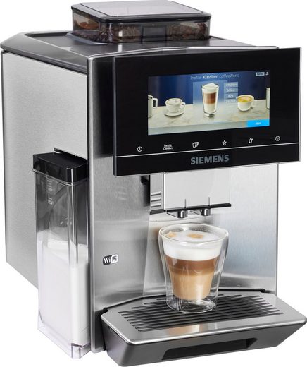 Kaffeevollautomat EQ900 TQ903D43, intuitives 6,8" TFT-Display, Geräuschreduzierung App-Steuerung, Barista-Modus, AromaSelect, 3 Profile, edelstahl