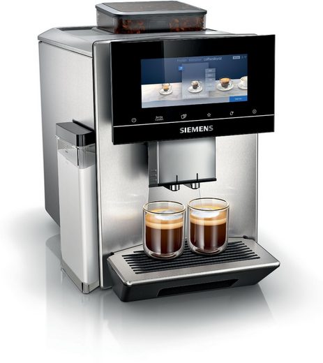 Kaffeevollautomat EQ900 TQ903D43, intuitives 6,8" TFT-Display, Geräuschreduzierung App-Steuerung, Barista-Modus, AromaSelect, 3 Profile, edelstahl